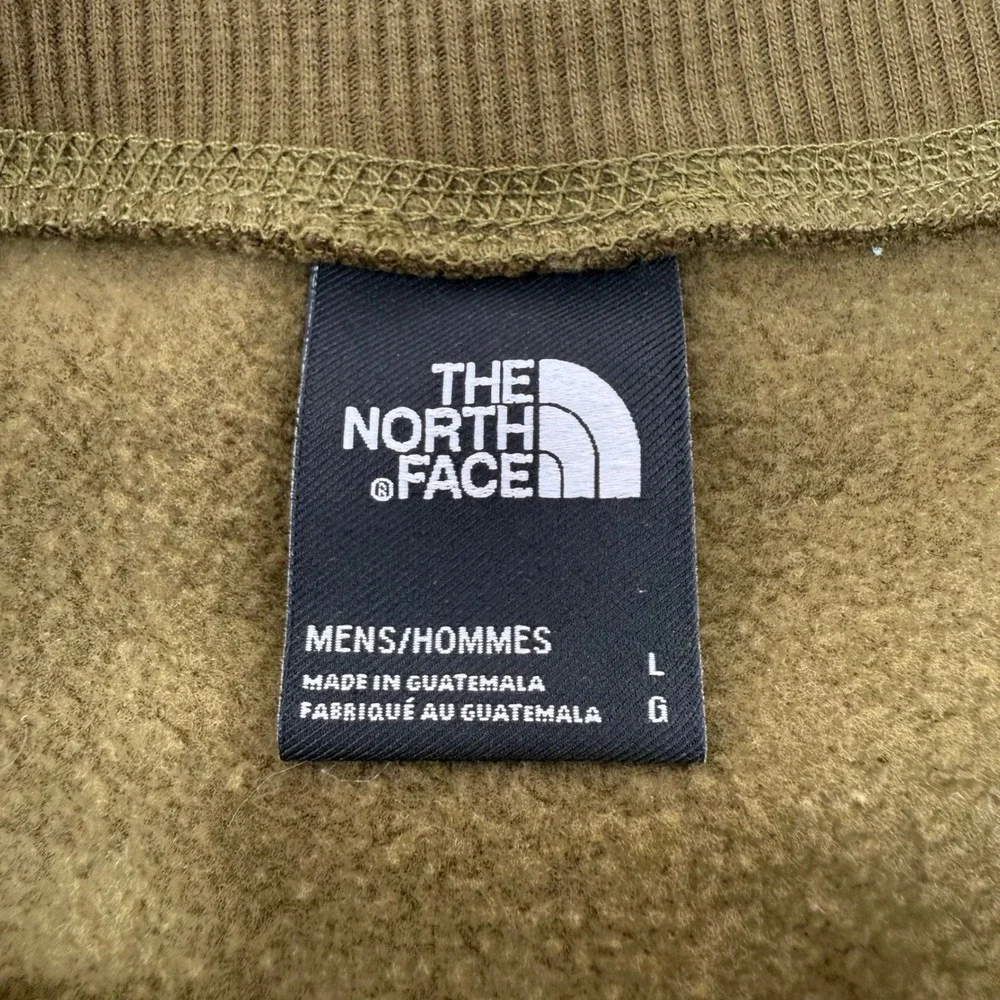 The North Face Mens Heritage Patch Crewneck Sweatshirt Olive Green A55TM Large